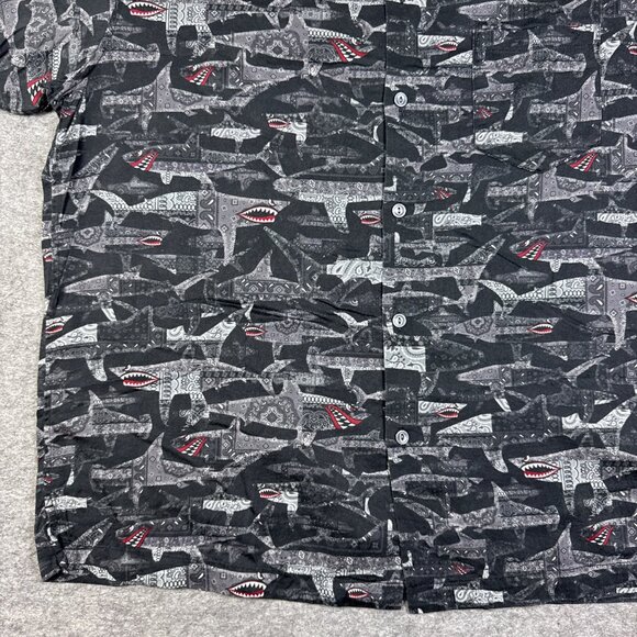 Schott Shirt Mens 2XL Black Gray Shark Marine Short Sleeve Lightweight - Picture 7 of 15